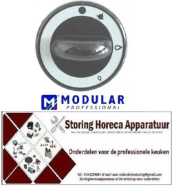 541110015 - Knop gaskraan met ontstekingsvlam ø 62mm as ø 8x6,5mm MODULAR