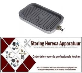 255416001 - Stralingselement rechthoekig 1500W 230/240V L 265mm B 165mm H 32mm VC 1 aansluitingen 2