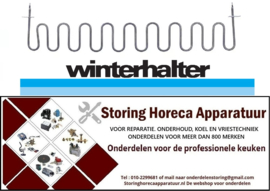 886420348 - Verwarmingselement 2500W 230V VC 1 L 130mm B 690mm pijp ø 6,3mm aansluiting vlaksteker 6,3mm Winterhalter