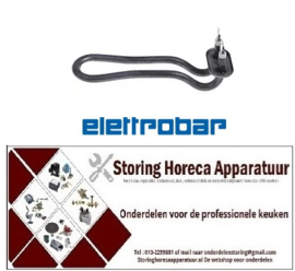 198416234 -Verwarmingselement 600W 230V VC 1 flens 50x26mm L 160mm B 45mm H 27mm pijp ø 8,8mm ELLETTRoBAR