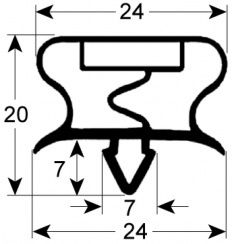 689901647 - Koeldeurrubber B 530mm - L 1530mm steekmaat GRAM