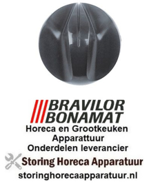 115111384 -Knop nulstreep ø 40mm as ø 6x4,6mm afvlakking boven donkergrijs Bravilor