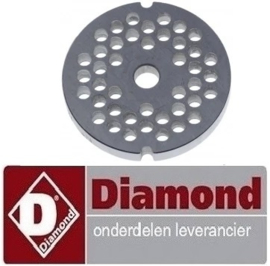 295F2131 - Gatenschijf RVS ø 70mm gat ø 6mm voor gehaktmolen DIAMOND TS12