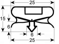 2527 901736 -Koeldeurrubber  B 610mm L 405mm steekmaat FRENOX