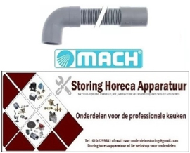 585506207 - Afvoerslang DN19 L 1500mm recht ø binnen 19mm recht ø buiten 24mm haaks ø binnen 21mm MACH