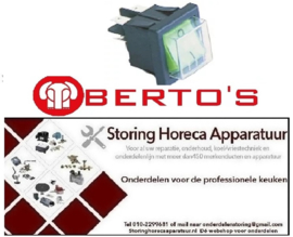 12522056600 - Wipschakelaar inbouwmaat 30x22mm groen 2NO 230V aansluiting vlaksteker 6,3mm inbouwmaat 30x22mm BERTOS