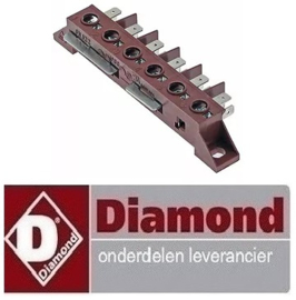 390550411 -Netaansluitingsklem 6-polig max. 40A max. spanning 450V aansluiting ø6mm² / F6,3 voor vaatwasser DIAMOND 04d/6s