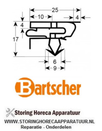 060030012200 - Koeldeurrubber profiel 9399 B 415mm L 430mm steekmaat BARTSCHER