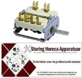 788300003 - Nokkenschakelaar 7-standen 16A as ø 6x4,6mm aansluiting vlaksteker 6,3mm 2-polig