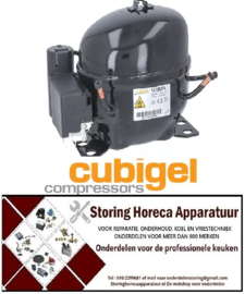 714 605362 -Compressor koelmiddel R290 type NUY80RAA 220-240V 50Hz HMBP 1/3HP cilinderinhoud 8,1cm³ Cubigel