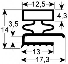 925902264 - Koeldeurrubber L 2500mm AFINOX