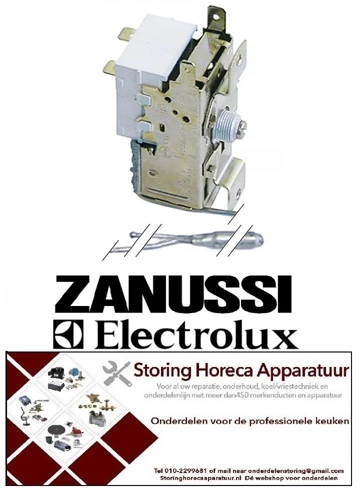 119390210 -Thermostaat  type K55L1042  instelbereik +1,7 tot +9,5°C voeler ø10x110mm ELEKTROLUX