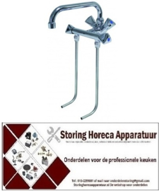 389540272 - Eengatsmengkraan voor 2 spoelbakken hogedruk 3/8" uitlooplengte 200mm uitloophoogte 85mm bovendeel