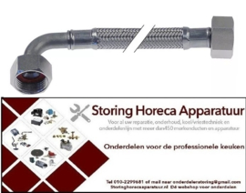 542520941 - Flexibele toevoerwaterslang RVS-omvlochten recht-haaks DN10 aansluiting 1: 3/4" aansluiting 2: 3/4" L 1000 mm