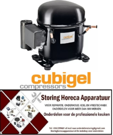 913605367 -Compressor koelmiddel R290 type NUY140NA 220-240V 50Hz LBP 1/2HP cilinderinhoud 14,32cm³ Cubigel