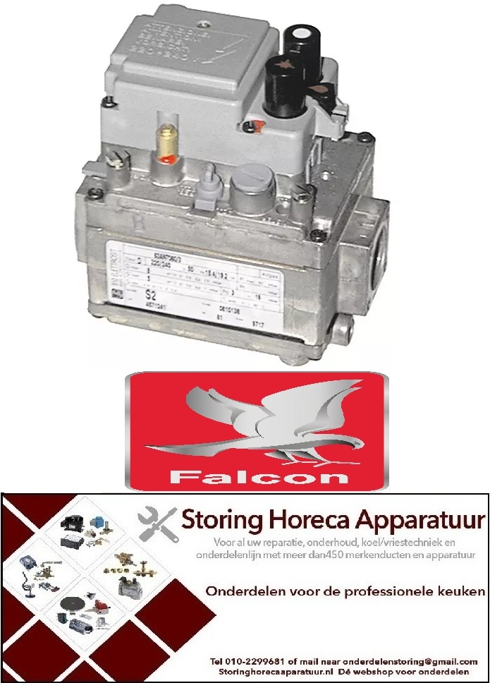 321106.032 - Gasventiel SIT type ELETTROSIT 230V gasingang 1/2" gasuitgang 1/2" thermoelementaansluiting ASA 11/32 FALCON