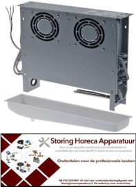 207750781 - Verdamper L 400mm H 365mm dikte 83mm inbouwpositie zijdelings 230V met bak