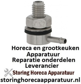 153361656 - Wandinlaat voor vaatwasser vaatwasmiddel RVS M10x1,5 slang ø 4mm