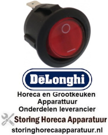 4055094525 - Wipschakelaar inbouwmaat Ø 21mm 1-polig rond rood 250V 12(4)A ja 0-1 DELONGHI