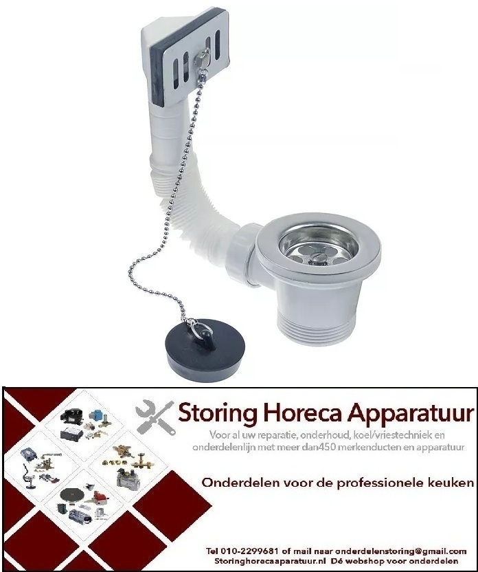 575515010 - Afvoerventiel bassins 1 draad 1½" met overloop