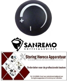 561111340 - Symbool staart +/- ø 45mm zwart stoomknop SANREMO