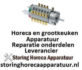 305300274 -Draaischakelaar 12 schakelstanden 2NO/2NC as ø 6x4,6mm as L 24mm aansluiting F6,3x0,8