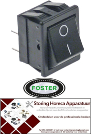 226301305 - Wipschakelaar inbouwmaat 28,5x22mm zwart 2NO 240V FOSTER