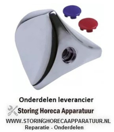 086547965- Knop driekantgreep koud-warmwater rood-blauw  KLARCO