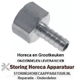 495542145 - Slangaansluiting draad 1/2" recht RVS voor slang ø 10mm