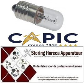 365360697 - Gloeilamp fitting E10 2W 28V ø 10mm L 28mm glas L 12mm CAPIC