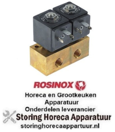 333370709 -Magneetventiel koper 3-weg 230V spanning AC aansluiting 1/4" ID L 77mm spoeltype 4818653D ROSINOX