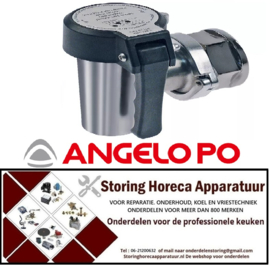 P165542290 - Aftapkraan 2" ID met flensmoer o-ring afsluitend A 110mm B 52mm messing verchroomd ANGELO-PO
