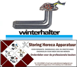 226420193 - Verwarmingselement 5000W 400V inbouw ø 47,5mm VC 3 L 185mm B 32mm H 117mm pijp ø 8,4mm LA 63mm Winterhalter