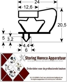 4199043 - Koeldeurrubber L1 685mm L2 1640mm met magneet Buitenmaat 4-zijden