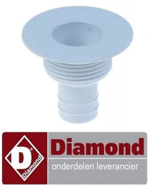 ST110471 - Afvoerventiel draad M30x2 L 40,7mm recht aansluiting 17mm voor ijsblokjesmaker DIAMOND ICE120A