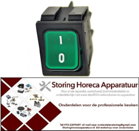 VE429.39.003 - Wipschakelaar 30x22mm groen verlicht 2-polig 2NO 16A/250V