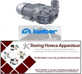 412499293 - Waspomp ingang ø 63mm uitgang ø 53mm type 2241.2703 230/400V 50Hz fasen 3 0,89kW 1,2PS L 300mm voor professionele vaatwasser LAMBER