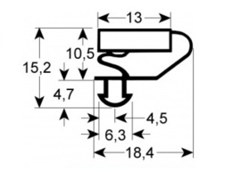 944901070 - Koeldeurrubber B 666mm L 757mm steekmaat AFINOX