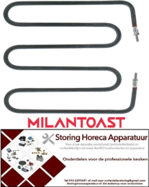 554420511 - Verwarmingselement 800W 230V L 180mm B 180mm H 20mm B1 40mm B2 90mm pijp ø 6,5mm MILANTOAST