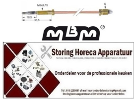 141102139 - Thermokoppel M9x1 L 500mm M6x0,75 gealuminiseerde top MBM