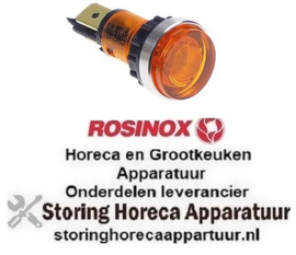 284359048 - -Signaallamp ø 12 mm 230 V geel aansluiting vlaksteker 6,3mm ROSINOX
