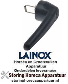 143690336 -Deurgreep L 195mm H 60mm bevestigingsafstand 40mm veerlengte 46mm ø 60mm zwart kunststof rond LAINOX