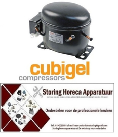 1933070196 - Compressor koelmiddel R134a type GL60AA 220-240V 50Hz LBP 9,1kg 1/6HP vermogensverbruik 126W CUBIGEL