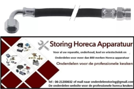 590704697 -HandDoucheslang aansluitingen 3/8" L 2100mm EPDM t.max. 110°C plaatdruk 10bar voor heteluchtoven