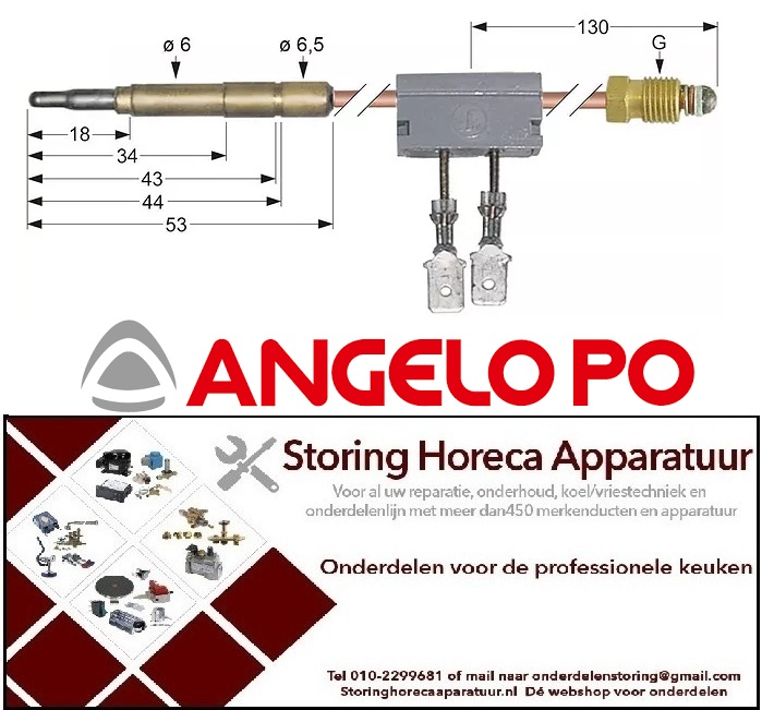 173107177 - Thermokoppel SIT met onderbreker M9x1 L 600mm ANGELO PO