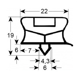 922901864 - Koeldeurrubber profiel 9794 - B 282mm - L 419mm passend voor AFINOX