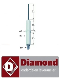 701.256.017.00 - Ontstekingskaars/Bougie voor friteuse  DIAMOND G60/F8-3T