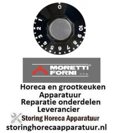 940112940  -Knop thermostaat 1-10 ø 50mm as ø 6x4,6mm afvlakking onder zwart