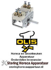 1136A049300 -Nokkenschakelaar 4 schakelstanden 2NO schakelvolgorde 0-1-0-1 16A as ø 6x4,6mm as L 23mm OLIS