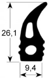 199900050 - Deurrubber voor oven per meter voor oven ELOMA